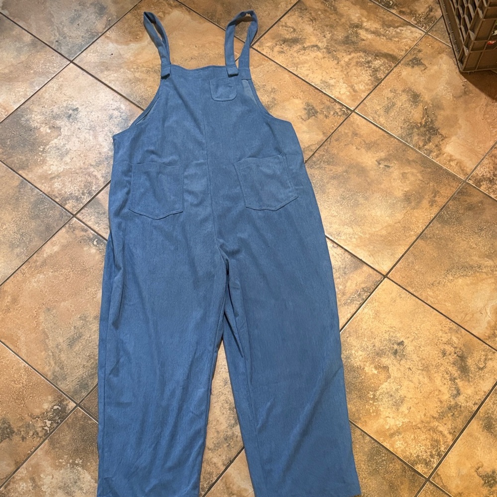 Women's Blue Corduroy Overalls